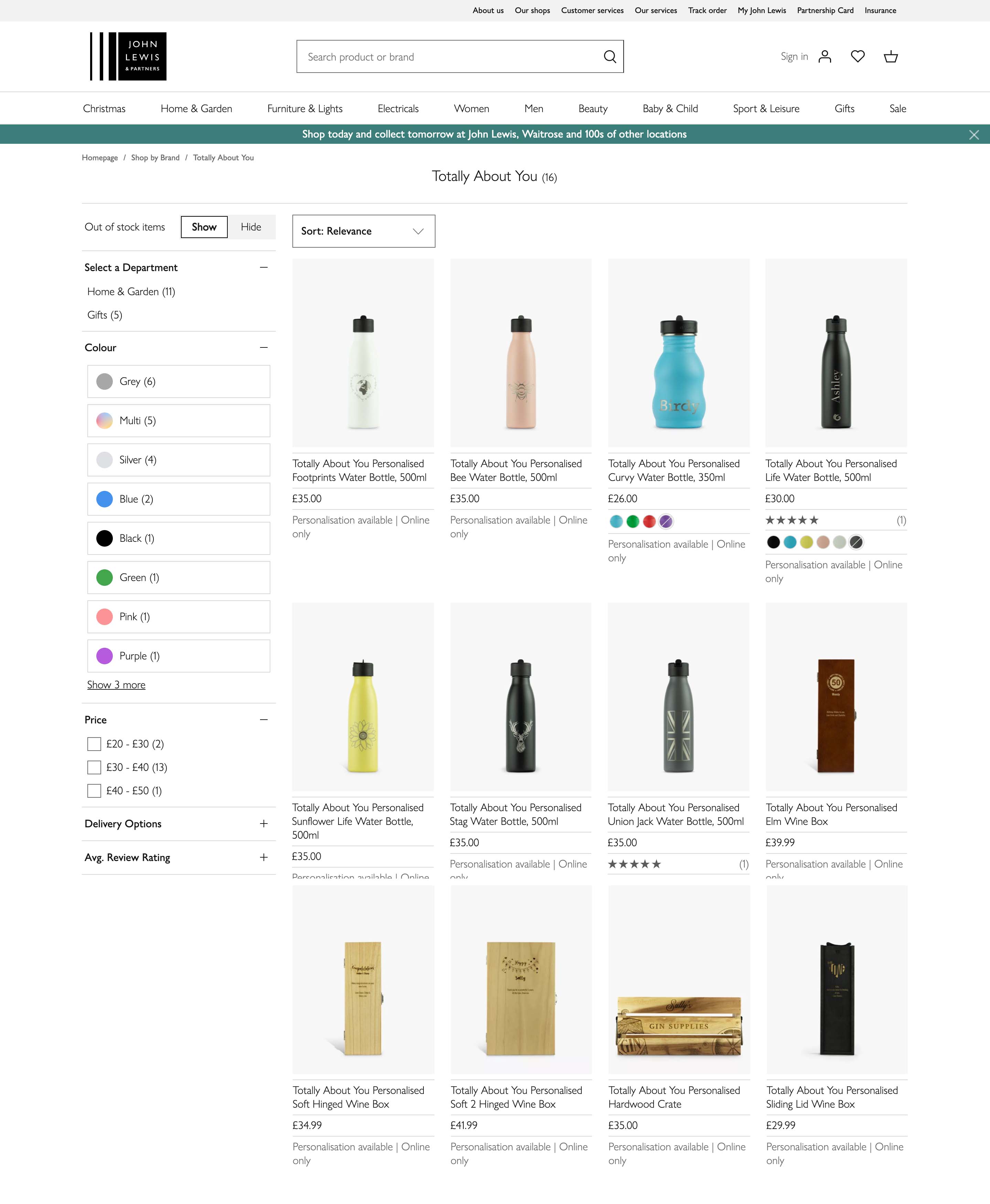 John Lewis Products online Totally About You